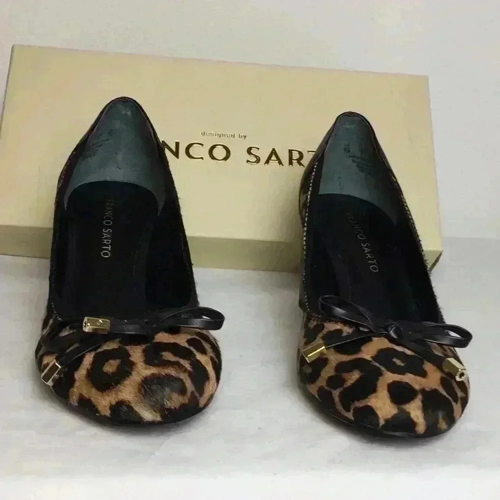 Franco Sarto Block pump heel Leopard Print